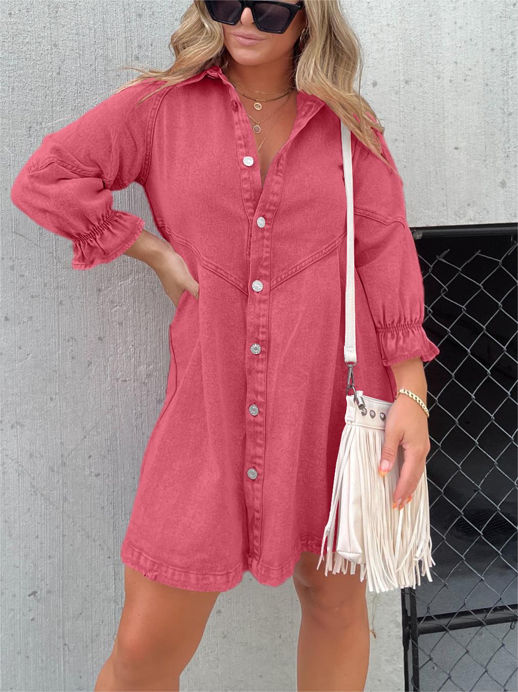 Davin™ Puff Sleeve Denim Dress