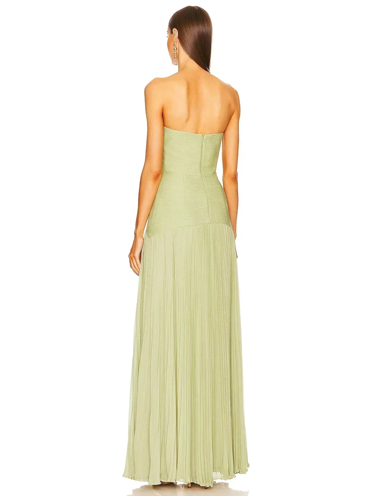 Flowy Green Long Dress GLIZM