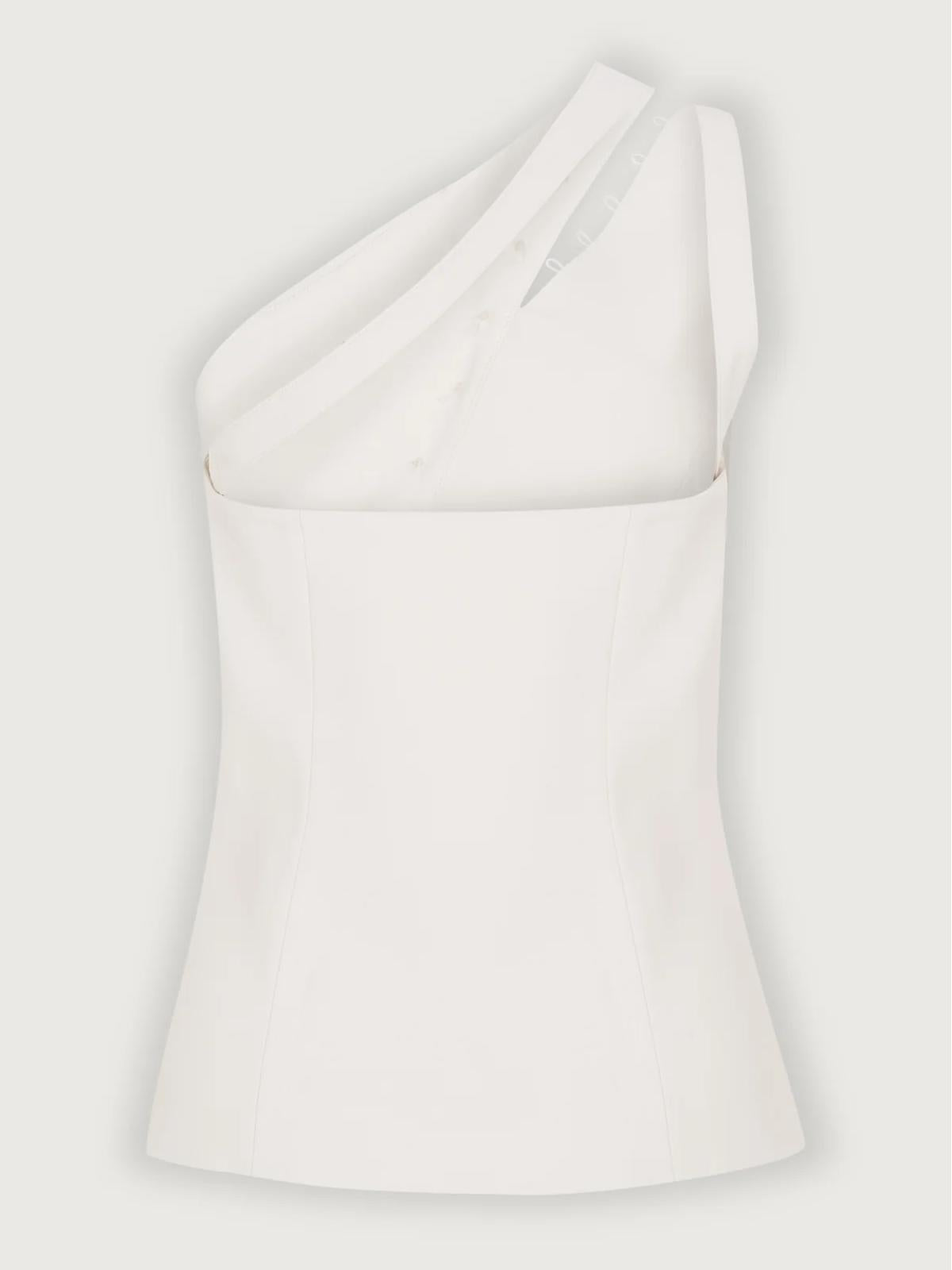 Dione™ One-Shoulder Button Detail Top My Store