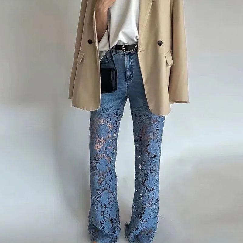 Bethania™ Floral Lace Denim Jeans