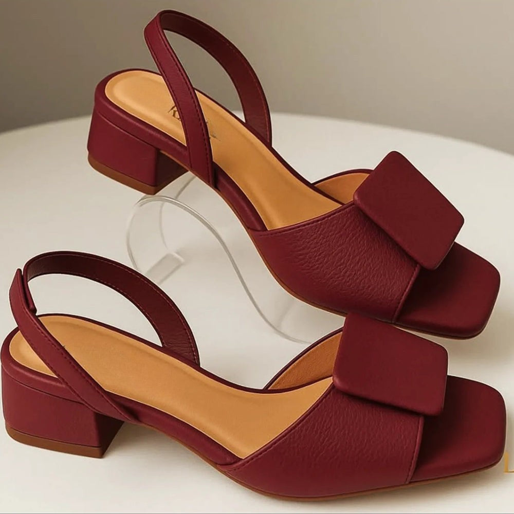 🔥Hot Sale🔥Women's Leather Square Sandals Davin Luxe