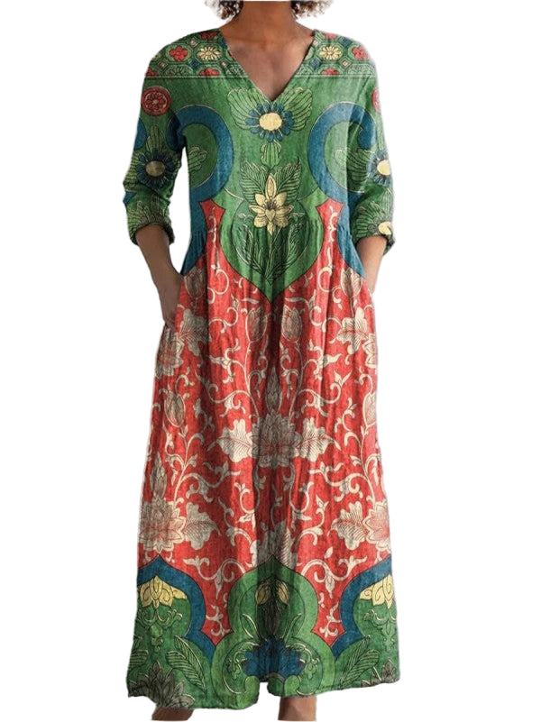 Zelda – Vintage Floral Long Dress