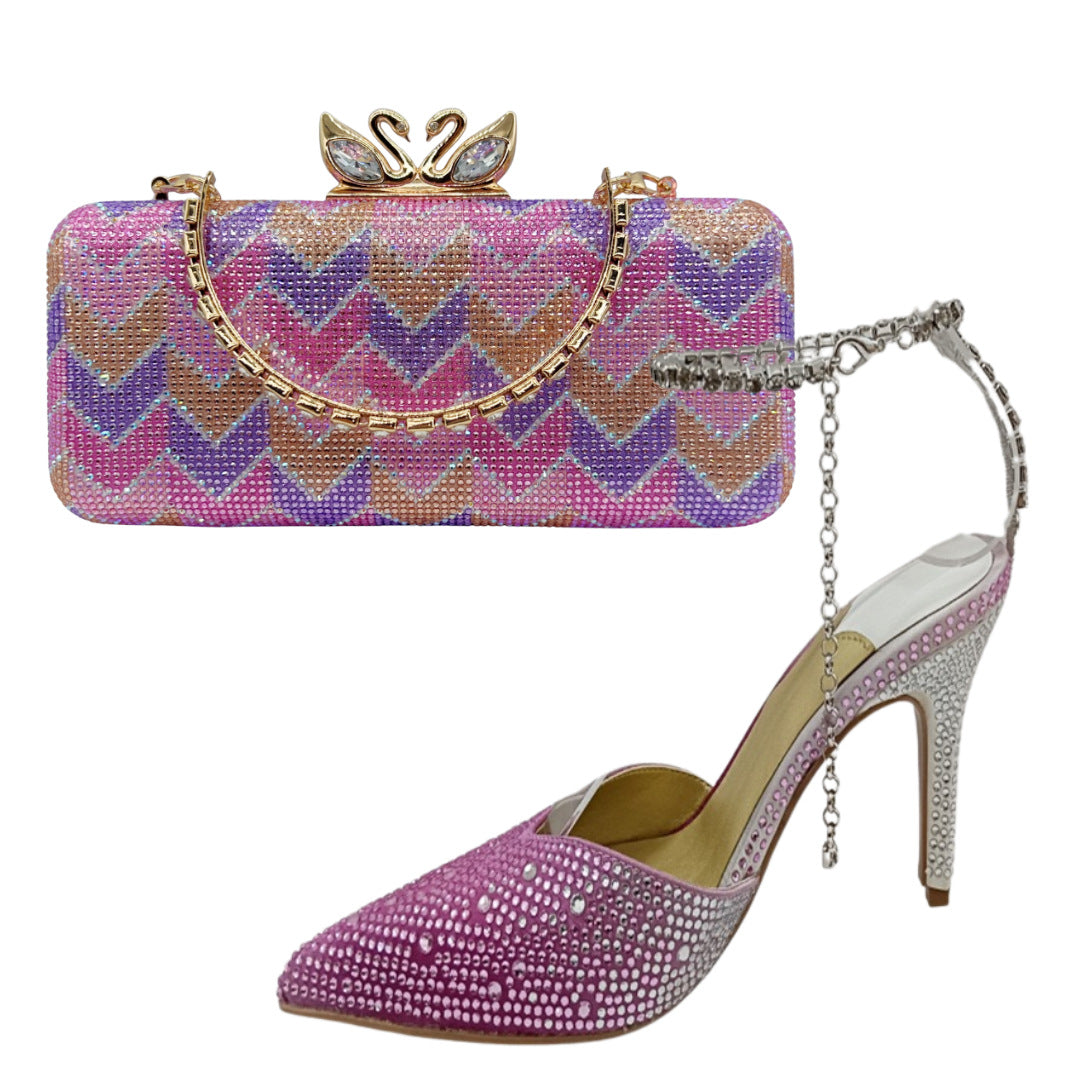 Womens Crystal Stiletto Evening Shoes