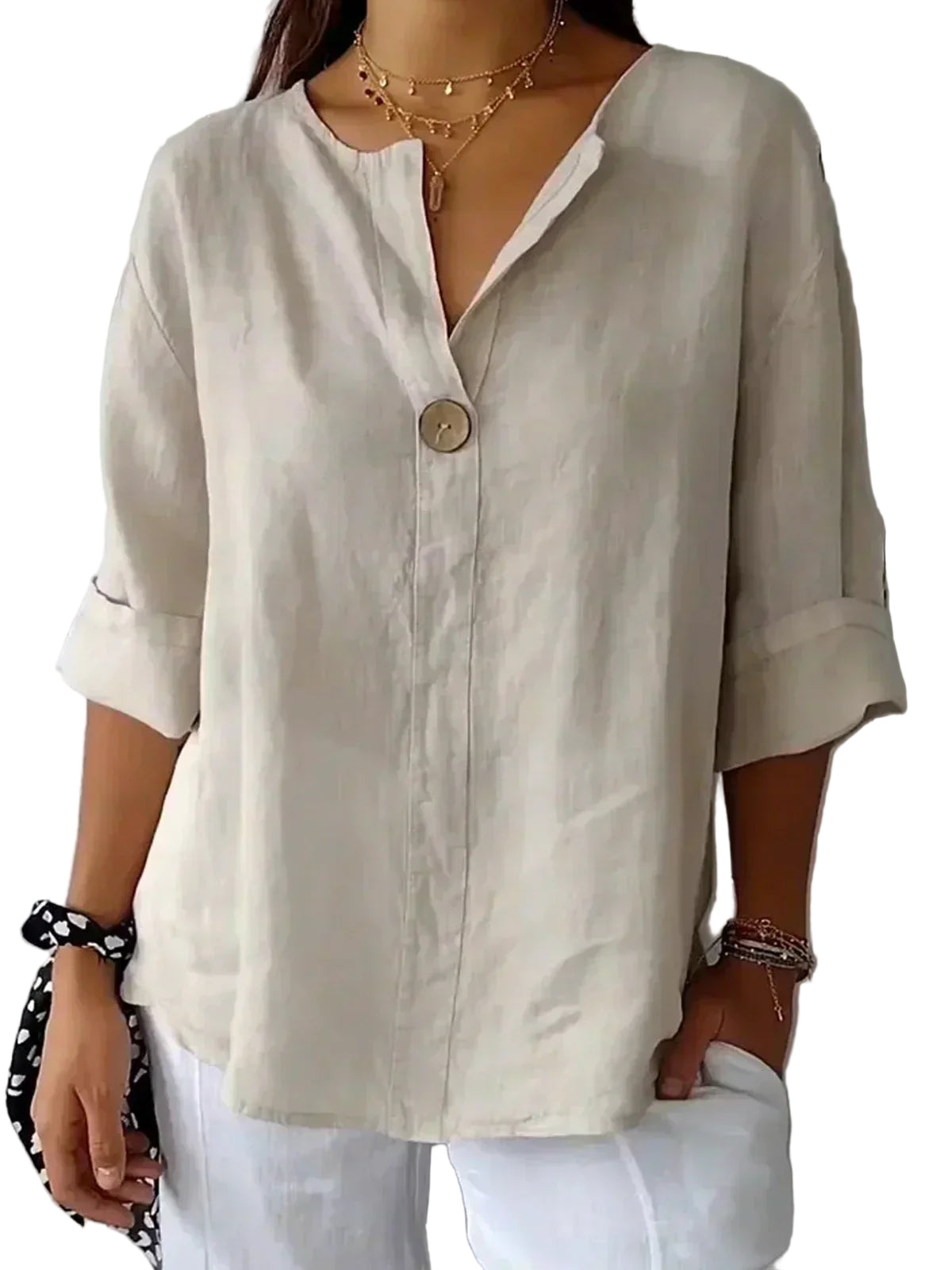 Maelira - Casual V-Neck Blouse