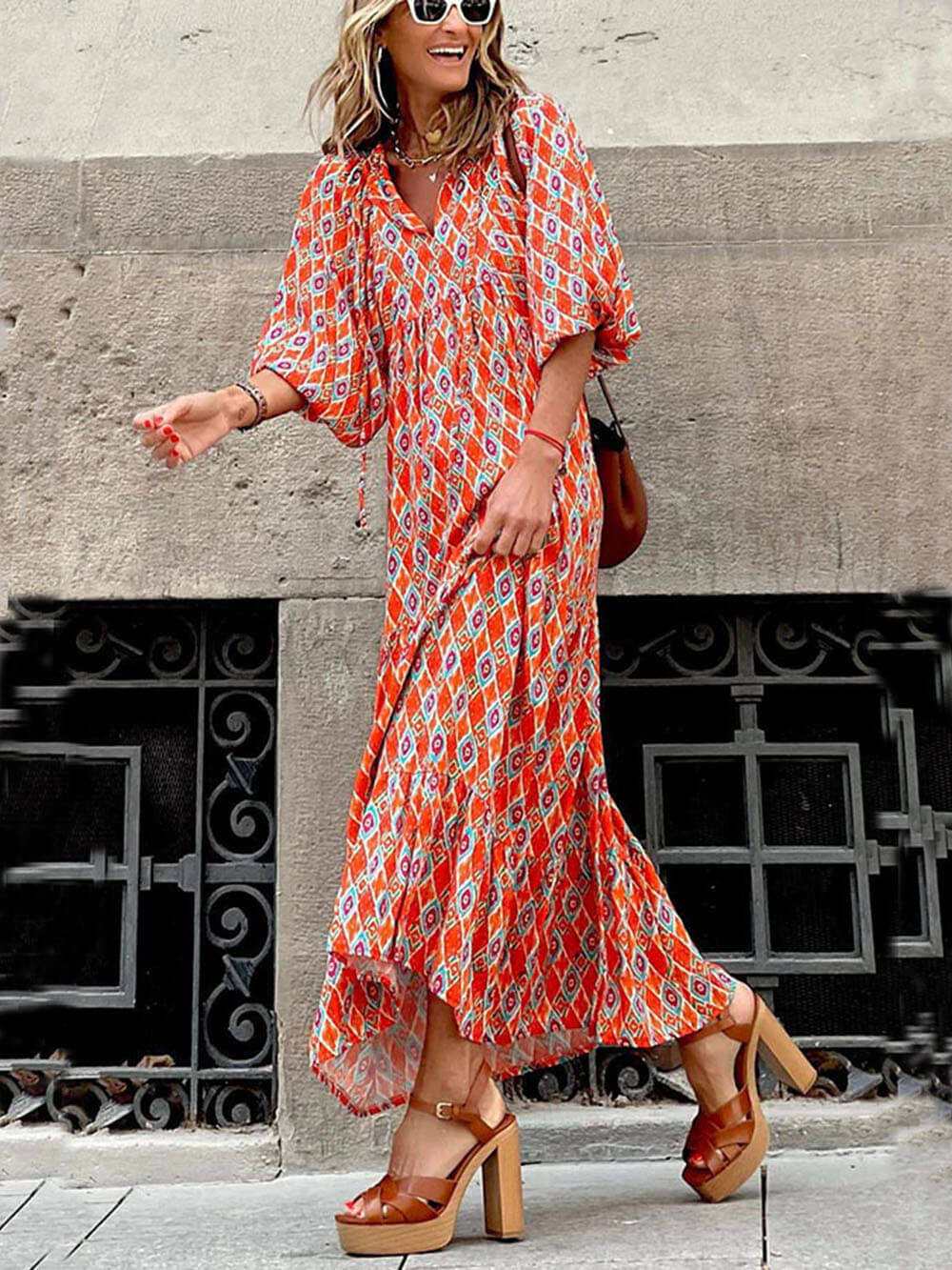 Bohemian Printed Maxi Dress Davin Luxe