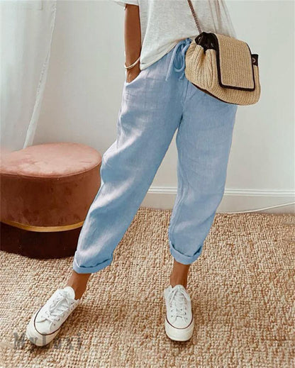 Cotton Linen Casual Trousers