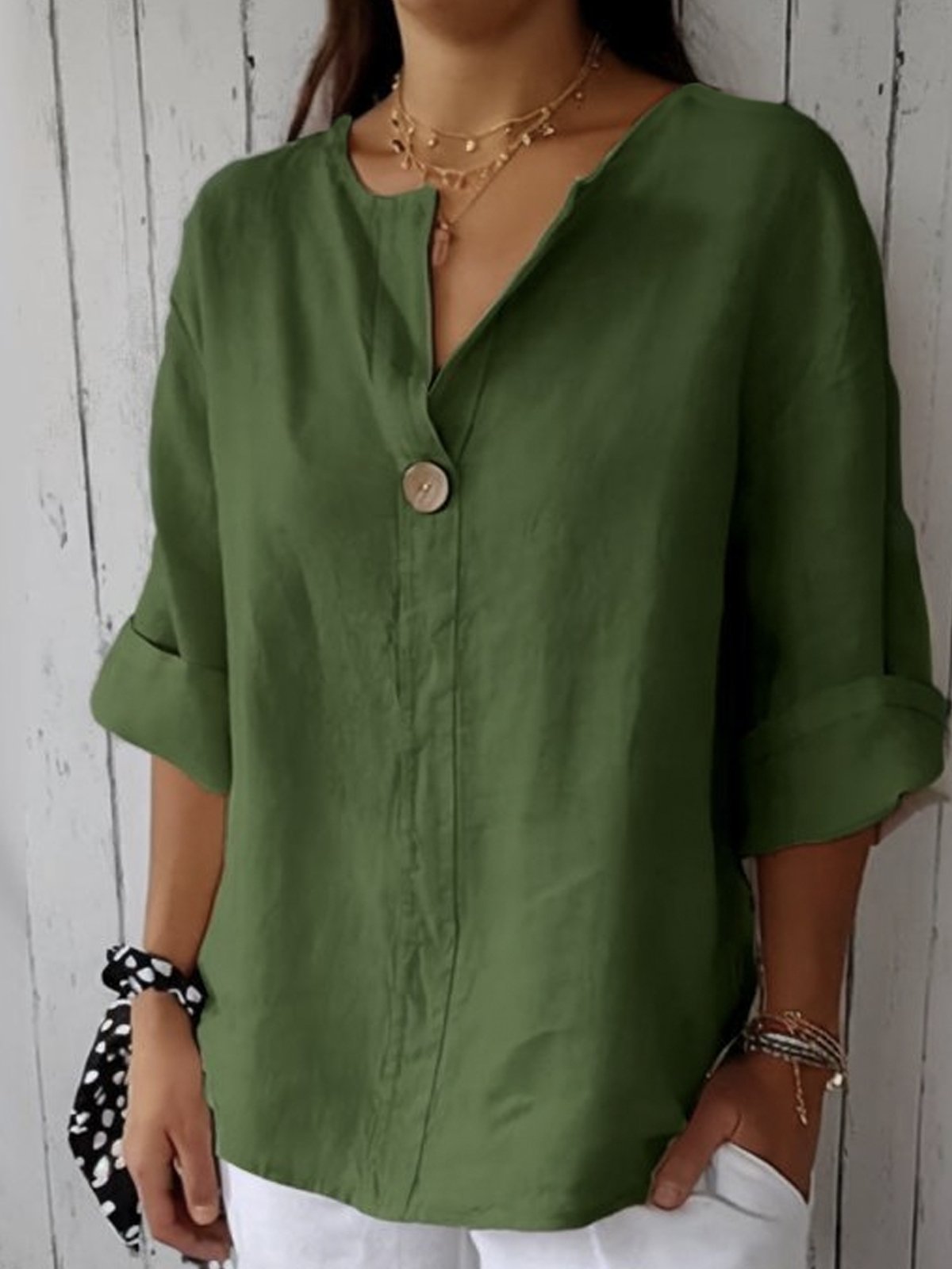 Maelira - Casual V-Neck Blouse