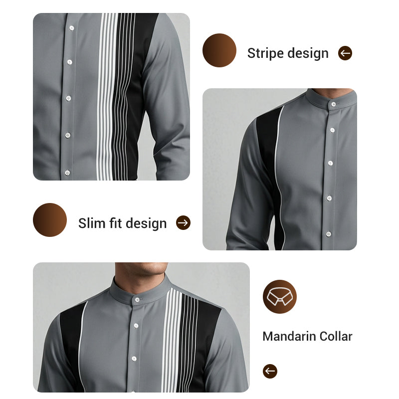 Men's Striped Shirt & Trousers Set