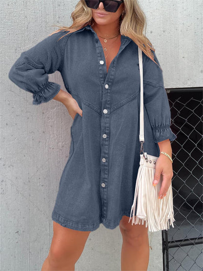 Davin™ Puff Sleeve Denim Dress