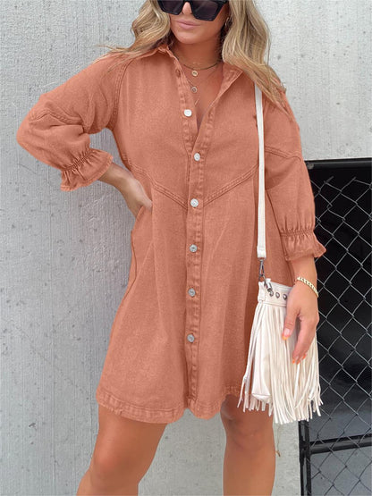 Davin™ Puff Sleeve Denim Dress