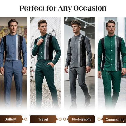 Men's Striped Shirt & Trousers Set