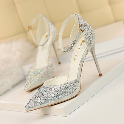 Haidi Artificial Crystal Pumps - Black