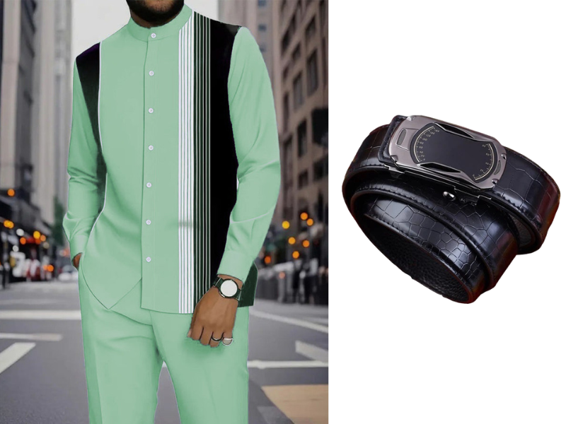 Men's Striped Shirt & Trousers Set
