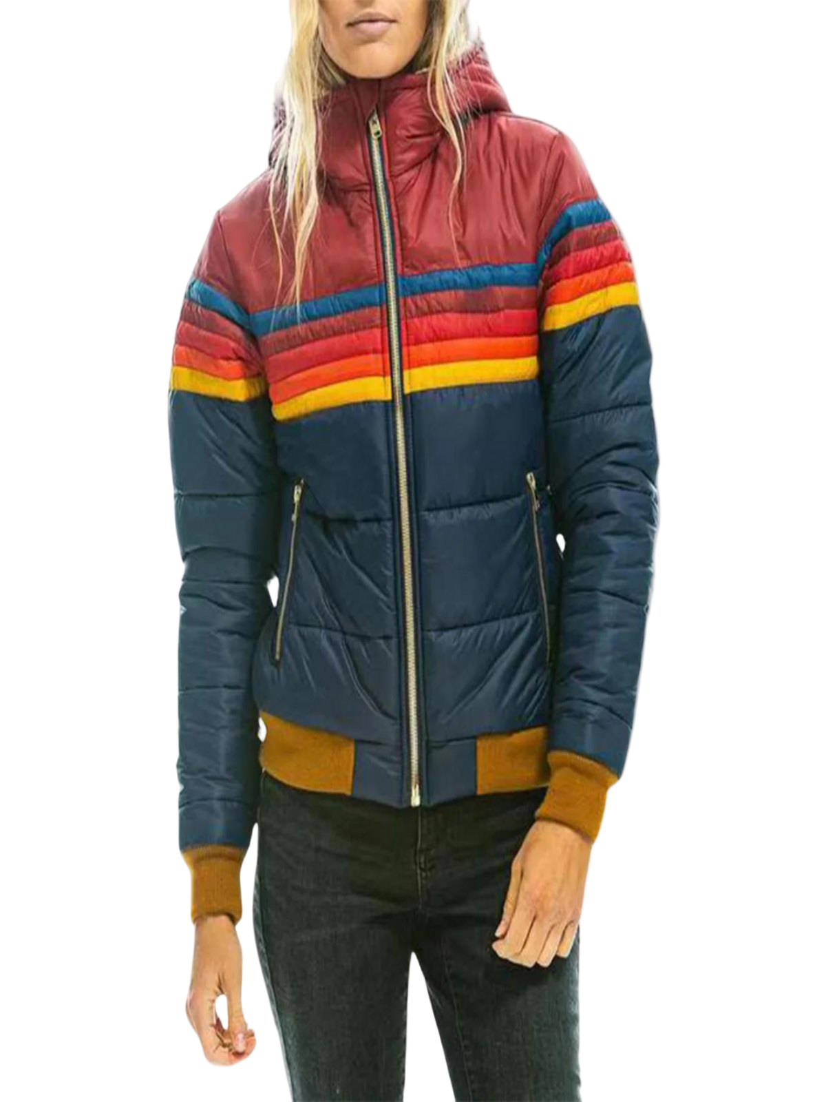 Faye™ Rainbow Stripe Zip Jacket Davin lUXE