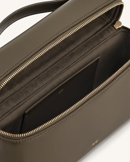 Thea Top Handle Bag - Dark Olive davin luxe