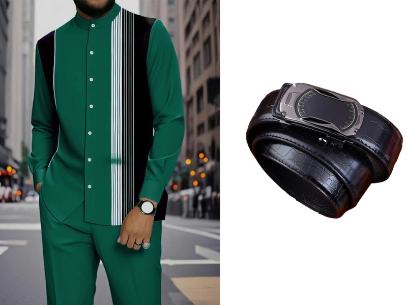 Men's Striped Shirt & Trousers Set