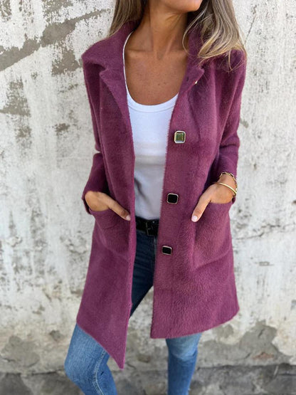 MARCE | Casual Single-Breasted Thick Coat with Lapels Davin luxe