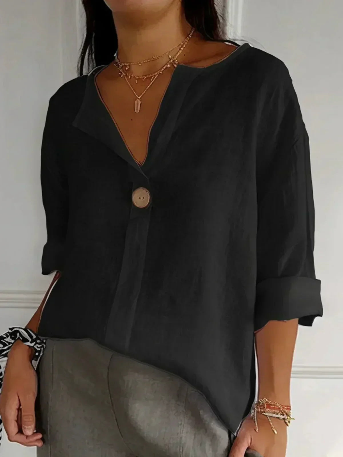 Maelira - Casual V-Neck Blouse