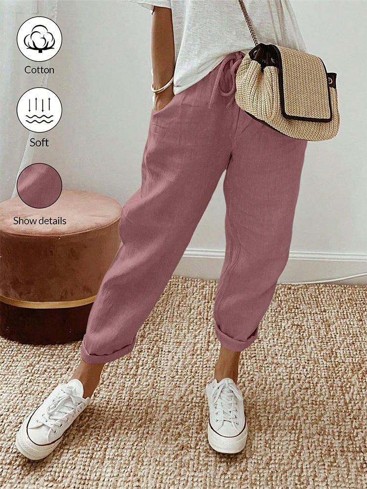 Cotton Linen Casual Trousers