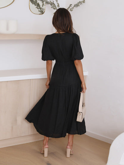 Dress with Puff Sleeves