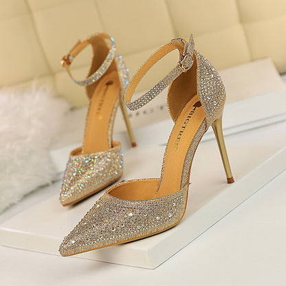 Haidi Artificial Crystal Pumps - Black