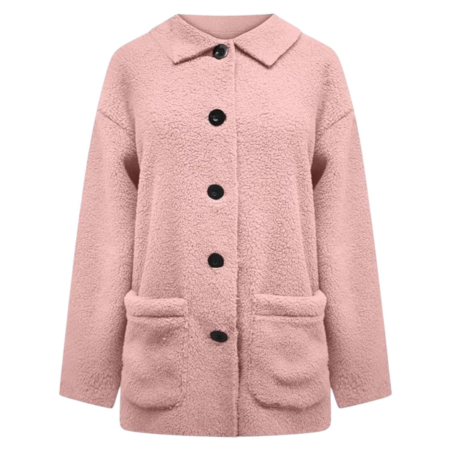 Cozy Button-Up Coat Davin lUXE