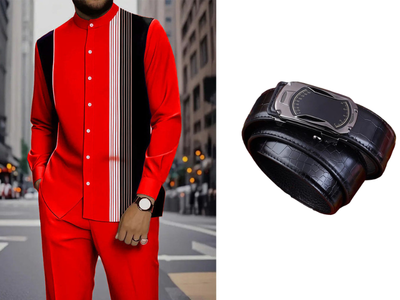 Men's Striped Shirt & Trousers Set