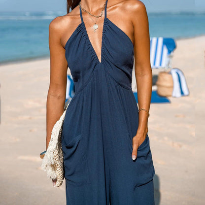 V-Neck Backless Jumpsuit