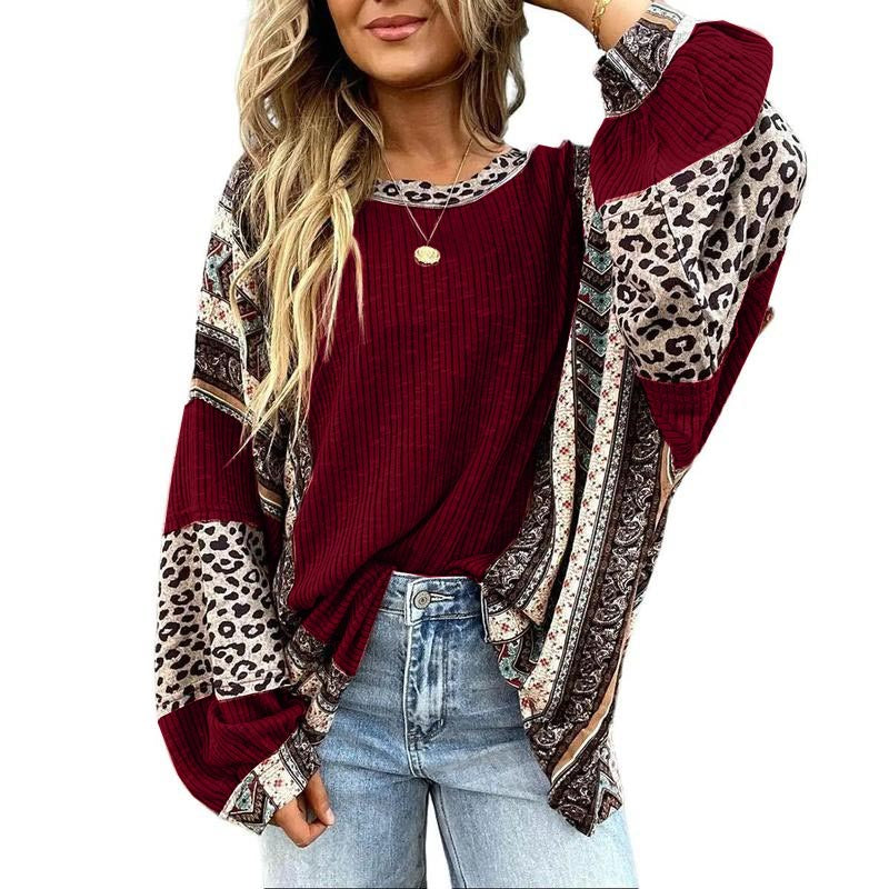 Retro Leopard Oversized Top