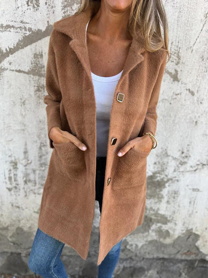 MARCE | Casual Single-Breasted Thick Coat with Lapels Davin luxe
