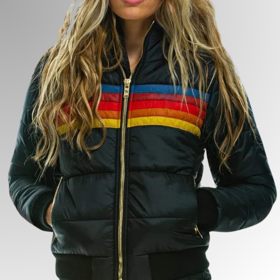 Faye™ Rainbow Stripe Zip Jacket Davin lUXE