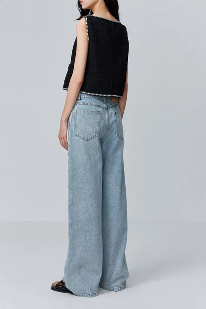 Hailey Contrast Trim Vest in Herringbone Tweed Davin Luxe