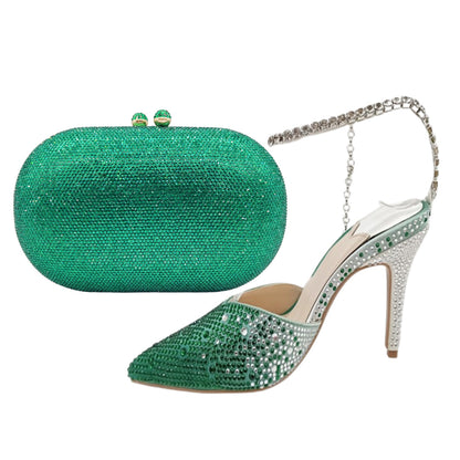Womens Crystal Stiletto Evening Shoes