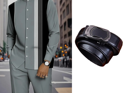Men's Striped Shirt & Trousers Set