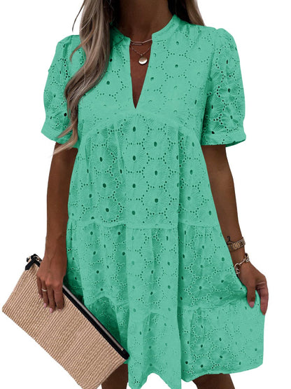 Lace Eyelet Babydoll Dress
