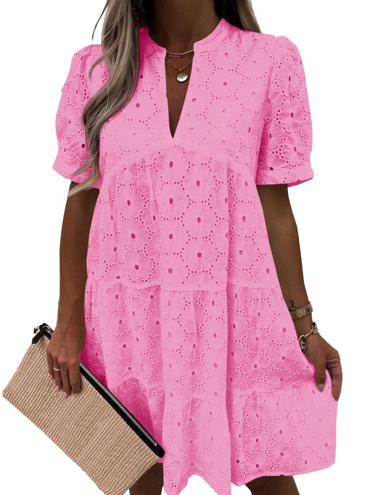 Lace Eyelet Babydoll Dress