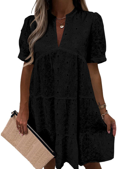 Lace Eyelet Babydoll Dress