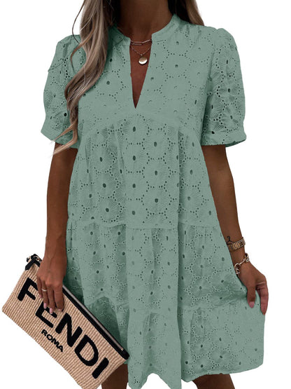 Lace Eyelet Babydoll Dress
