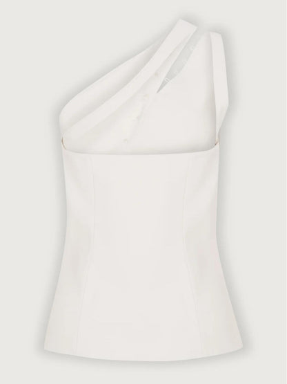 Dione™ One-Shoulder Button Detail Top My Store