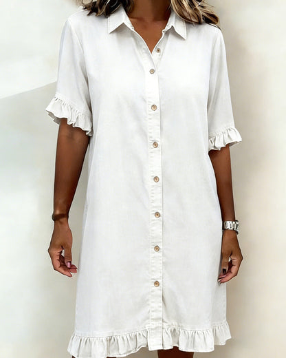 Elegant Ruched Denim Dress