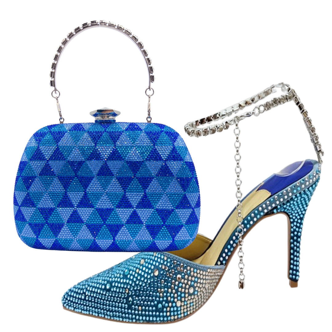 Womens Crystal Stiletto Evening Shoes