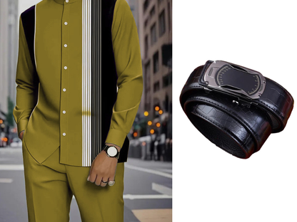 Men's Striped Shirt & Trousers Set