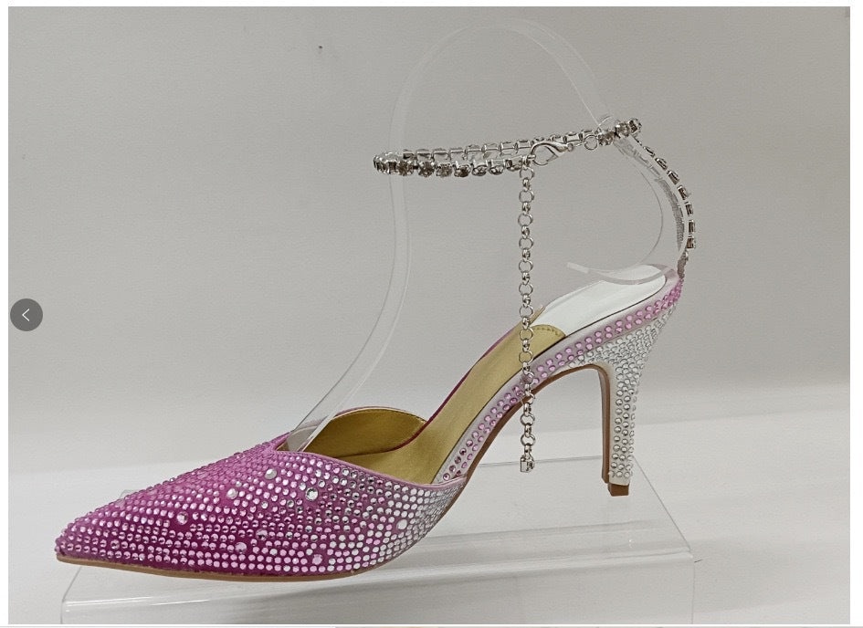 Womens Crystal Stiletto Evening Shoes