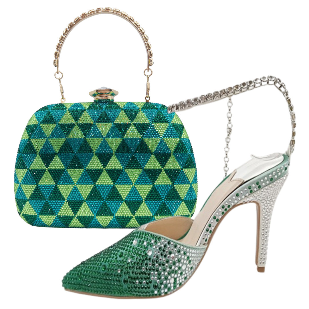 Womens Crystal Stiletto Evening Shoes