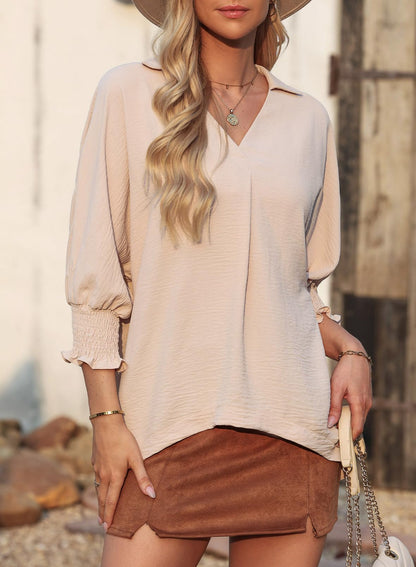 Relaxed Fit V-Neck Top