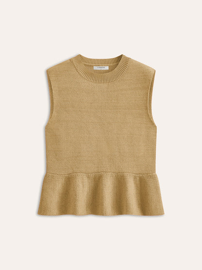 Sleeveless Ruffle Hem Sweater Vest
