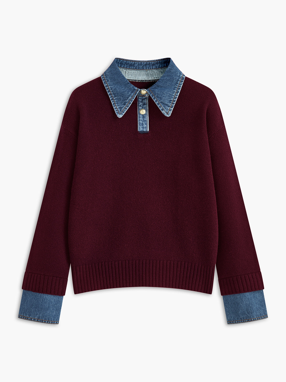 2 in 1 Panel Lapel Sweater