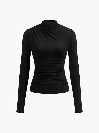 Ruching Long Sleeve Shirt
