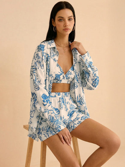 Floral Print Three-Piece Set