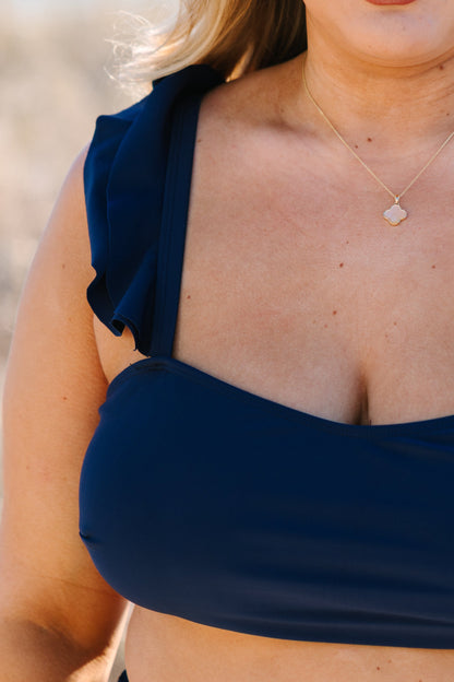 Soaking Up The Sun Swim Top, Navy
